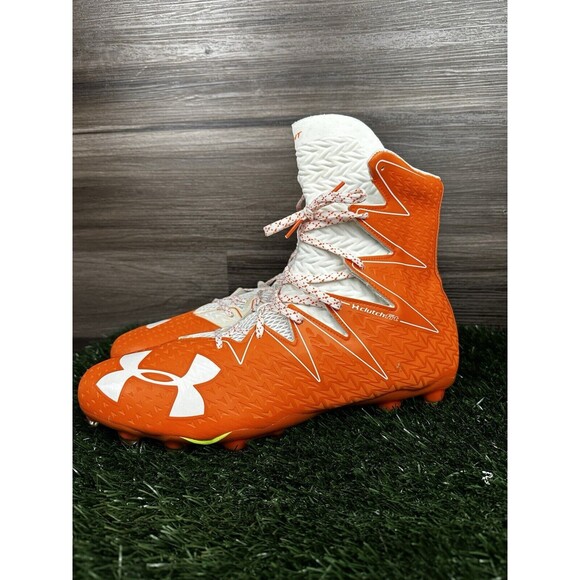 Under Armour Clutch Fit Football Cleats Orange/white 1297953 MENS SIZE 16‎ - Picture 1 of 9